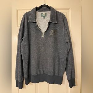 Roots Canada 1/4 Zip Pullover Sweatshirt Men’s Medium Gray/Black
